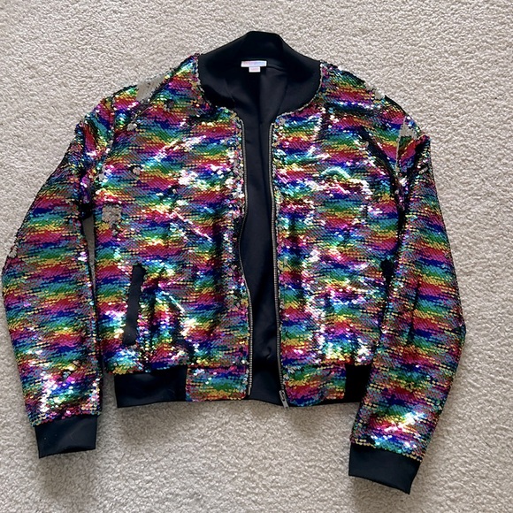 Lularoe Sequined Bomber Jacket - Picture 1 of 7